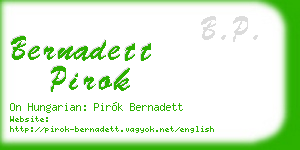 bernadett pirok business card